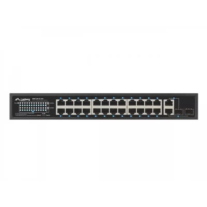 Lanberg RSFE-24P-2C-250 sieťový switch Unmanaged Gigabit Ethernet (10/100/1000)