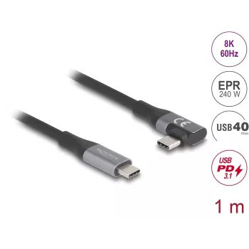 USB kábel DeLOCK 81131 1 m USB-C čierny 40 Gbit/s