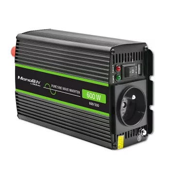 Qoltec Monolith napájací adaptér/menič do auta 600 W čierna