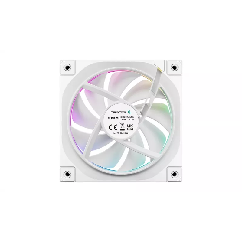 DeepCool FL12R WH 3-in-1 Reverse 120 mm ventilátory do skrinky, 3 ks, 500-2150 ot./min, 93,45 m³/h, ložisko s dynamikou kvapaliny, 4-pinový PWM, 33,9 dB, biele