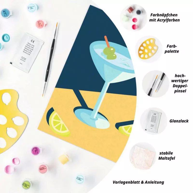 Maliarska sada Ravensburger CreArt Mocktail Lemon – sada maľovania podľa čísel