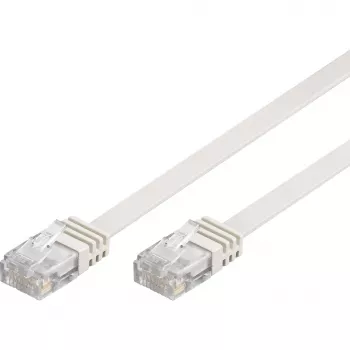 Wentronic Goobay CAT 5e plochý patch kábel, U/UTP, biely, 1,5 m - CCA medená zmes (95191)