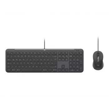 Káblová USB klávesnica Logitech 920-013343 QWERTZ nemecké rozloženie grafit