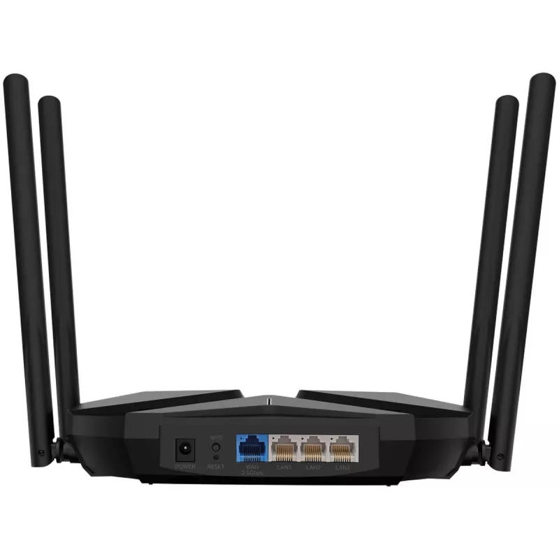 Stolný router MERCUSYS MR85X AX3000 Dualband‑Wi‑Fi 6, 3000 Mbit/s, 4 antény, 3 Gigabit‑LAN porty, čierny