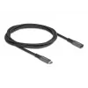 DeLOCK predlžovací kábel USB Type-C konektor samec na konektor samica 10 Gbit/s 1 m sivý kov