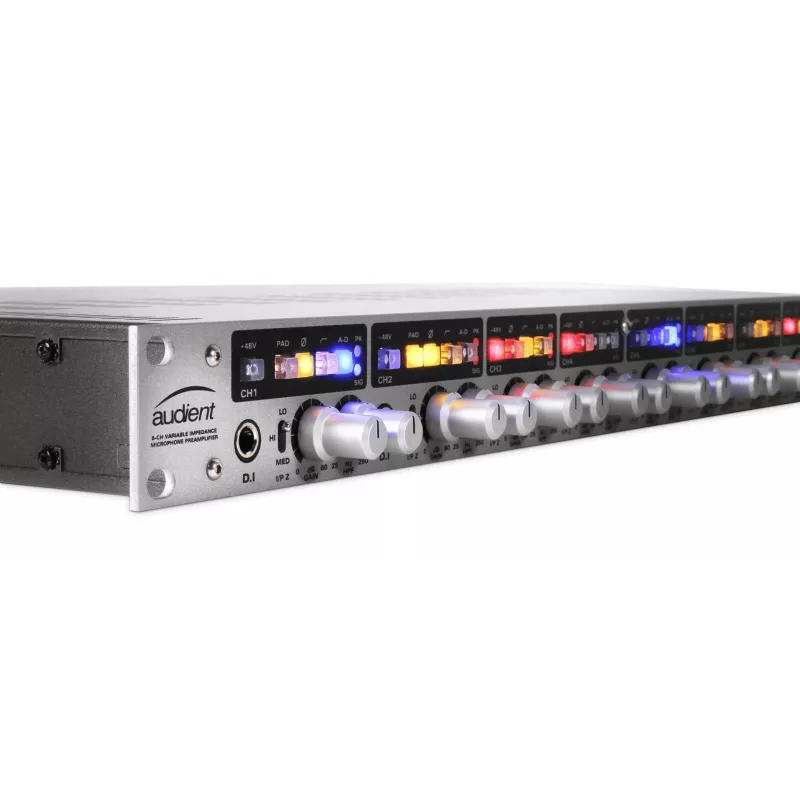 8-kanálový mikrofónový predzosilňovač Audient ASP880 24-Bit 96 kHz, rack-montovateľný