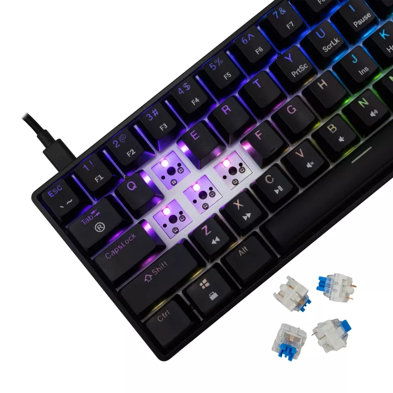 Mechanická klávesnica White Shark Shinobi-2 Blue Switch čierna US-layout