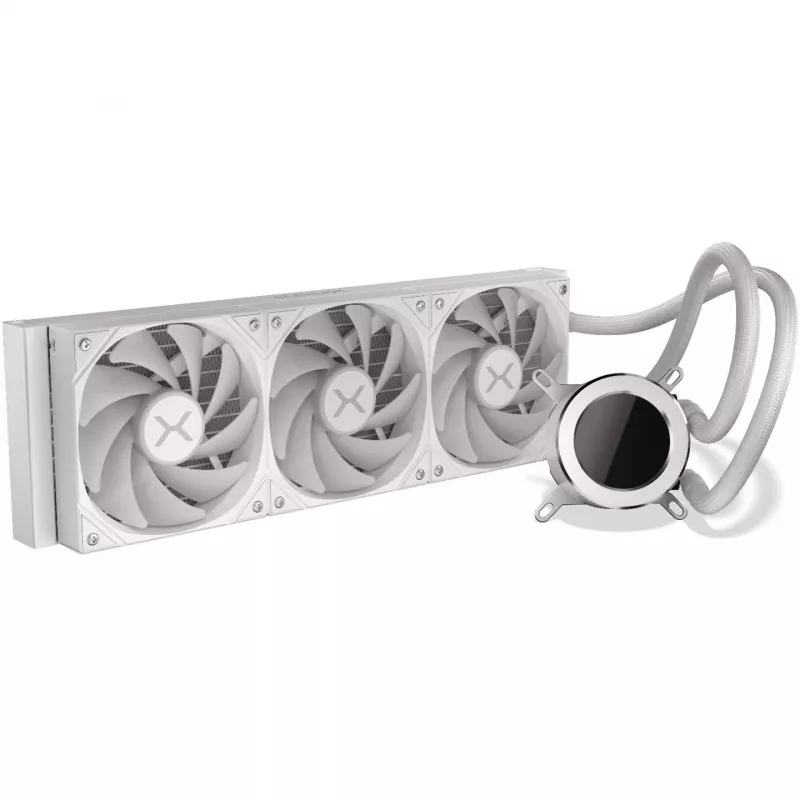 KRUX HydroGlance 360 ARGB vodné chladenie AIO s LCD, 360 mm, biele