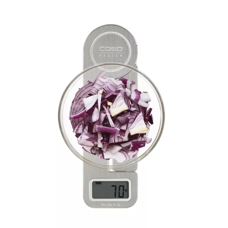 Caso | váhy | KitchenEcostyle | maximálna nosnosť 5 kg | dielik 1 g | typ displeja LCD | nerezová oceľ
