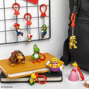 Backpack Buddies sada kľúčeniek Paladone Super Mario CDU s 24 kusmi – rôzne postavy, zberateľský doplnok