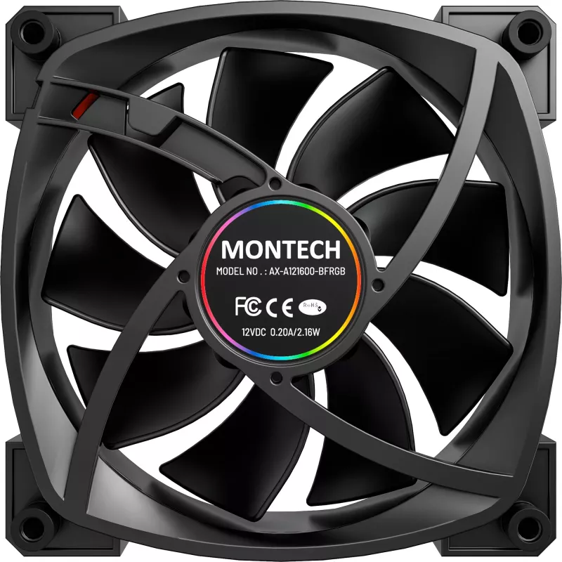MONTECH AX120 120mm ARGB balenie 3 ks skriňový ventilátor - čierna