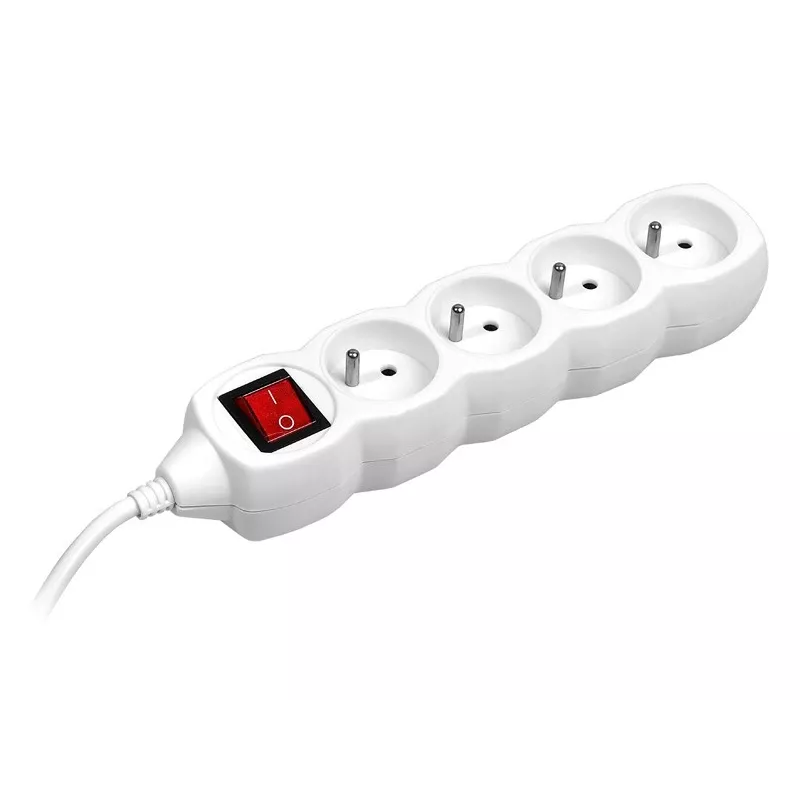 PowerWatch 3 m (4 zásuvky) biela s vypínačom