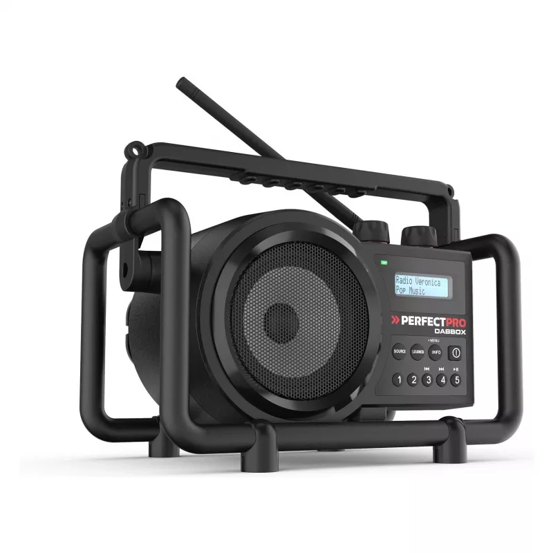 Perfectpro DABBOX rádio stavebné DAB+ FM AUX Bluetooth odolné proti nárazu