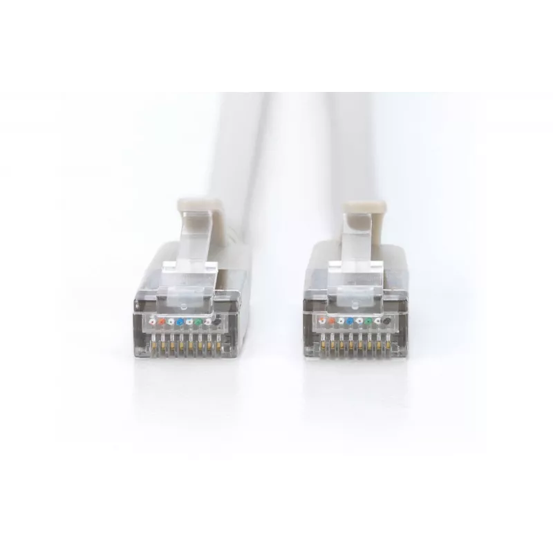 Slim patch kábel DIGITUS CAT6A F-FTP, 7 m, sivý, RJ-45–RJ-45, 10 Gbit/s
