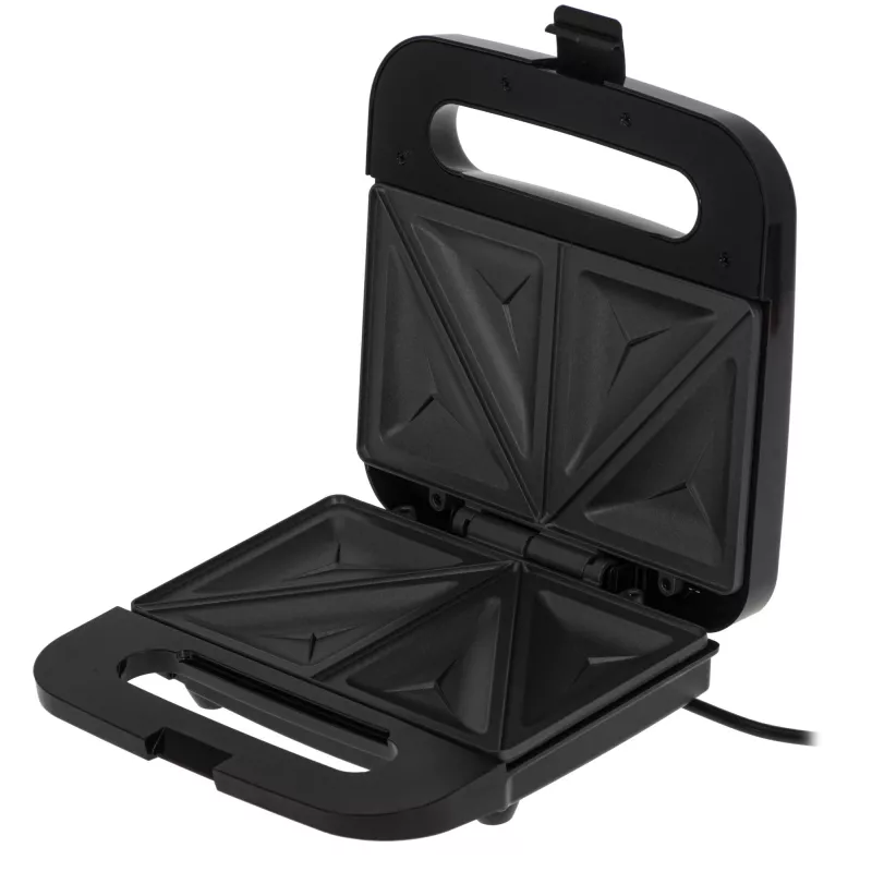 Sendvičovač Adler AD 3076 — 1000 W kompaktný stolný sendvičovač, čierna/strieborná