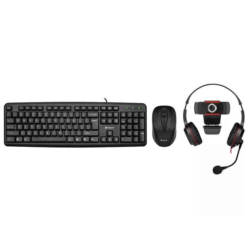 Tracer 4in1 Multi Office Set 46695: USB klávesnica, bezdrôtová myš, webkamera, slúchadlá