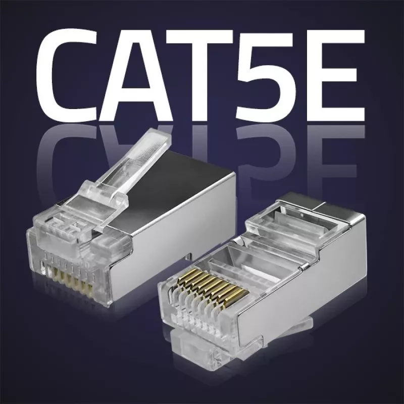 Modulárny RJ45 konektor QOLTEC 54554 CAT5e FTP, 100 ks, strieborný, plast, 11×22×18 mm