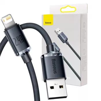 Baseus Crystal Shine kábel USB na Lightning, 2,4A, 2m (čierna)