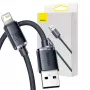 Baseus Crystal Shine kábel USB na Lightning, 2,4A, 2m (čierna)