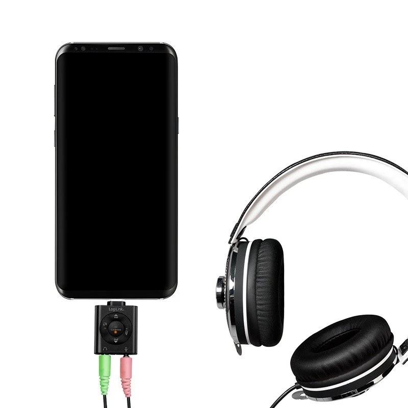 USB3.2 audio adaptér USB-C/samec na 2x 3,5-mm samica 7.1