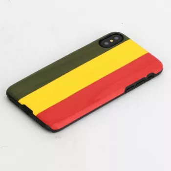 Puzdro na smartphone man and wood pre iPhone X/XS — Reggae čierna, ochranné tvrdé zadné krytie