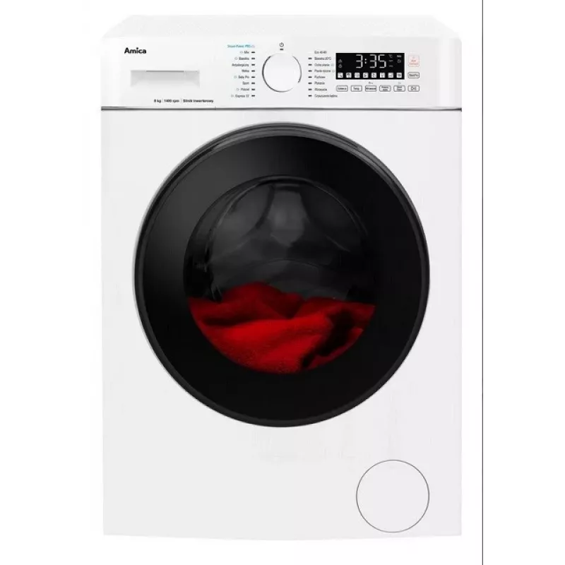 Práčka Amica kapacita 8 kg, energetická trieda A, 1400 ot/min, 16 programov, biela