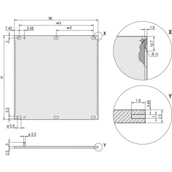 Schroff 20846453 predný panel, EMC tienitelný, 6U, 42 HP
