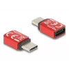 Delock 60689 USB-C blokátor dát, zástrčka USB-C na zásuvku USB-C, 240 W, červený