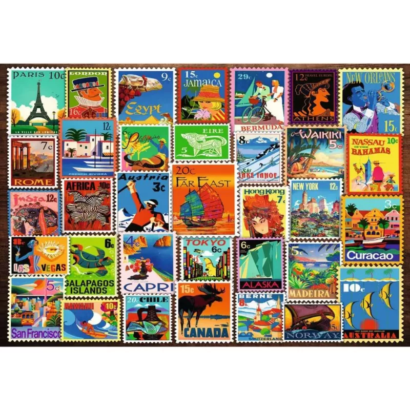 Puzzle Ravensburger Feel Well & Puzzle – Briefmarken, 200 dielikov