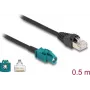 DELOCK sieťový kábel 91371 — HSD Z na RJ-45, pozlátené kontakty, 0,5 m, čierny