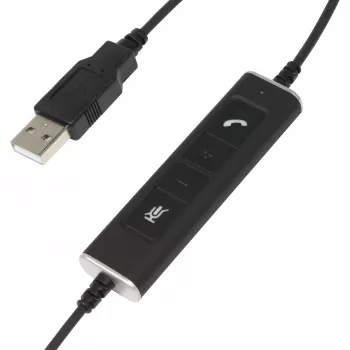Mono USB headset Plusonic 10.1P — jednoúškový USB headset kompatibilný s Teams a Skype