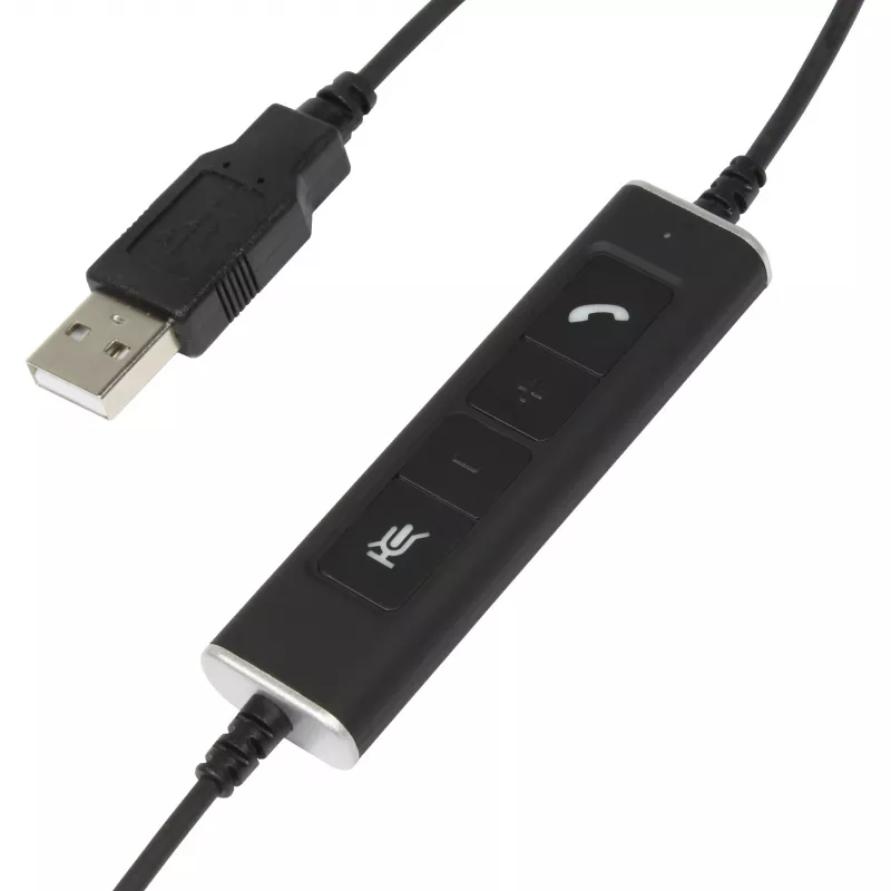 Mono USB headset Plusonic 10.1P — jednoúškový USB headset kompatibilný s Teams a Skype