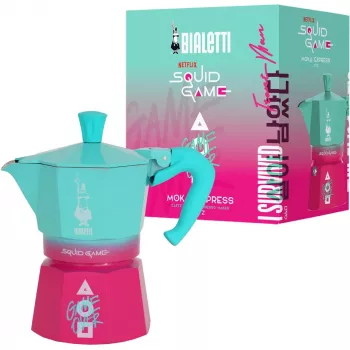 Bialetti Moka Express Squid Game kolekcia kapsúl - modrá ružová