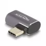 DeLOCK USB adaptér 40 Gbps USB Type-C PD 3.0 100 W konektor samec na konektor samica zahnutý vľavo/vpravo 8K 60 Hz kov