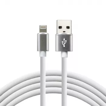 everActive kábel USB Lightning 1 m - biela, silikón, rýchle nabíjanie, 2,4A - CBS-1IW