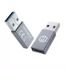 Adaptér GRAUGEAR G-AD-CTA-10G USB-A na USB-C strieborný