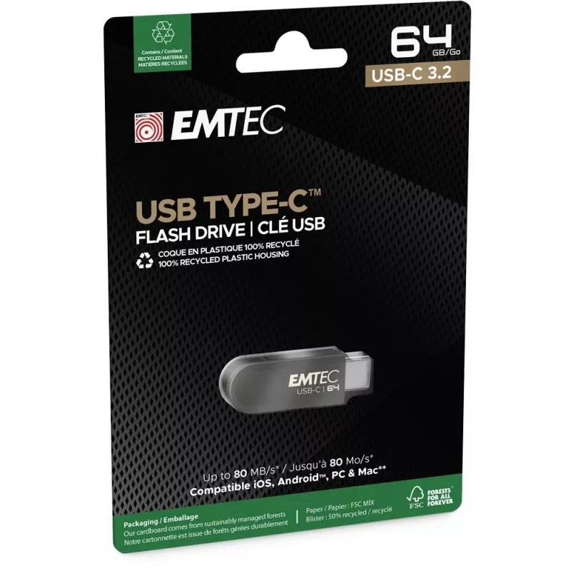 USB flash disk Emtec 64 GB USB Type-C 3.2 Gen 1 C280