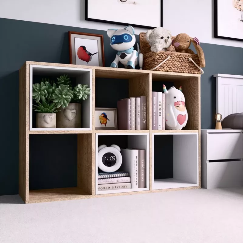 Topeshop MALAX 2X3 SONOMA obývacia knižnica