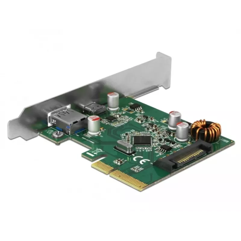 DeLOCK 90299 Karta PCIe x4, 1x USB Type-C + 1x USB Type-A, USB 3.2 Gen 2 (10 Gbps)