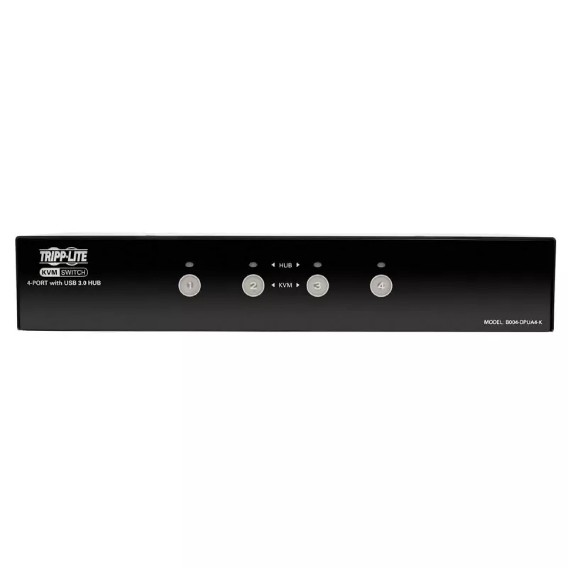 EATON TRIPPLITE 4-portový DisplayPort KVM prepínač s audio káblami a USB 3.0 SuperSpeed hub (B004-DPUA4-K)