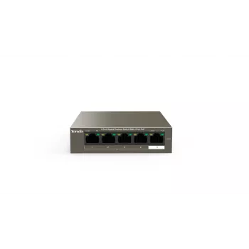 Sieťový switch TENDA TEG1105P-4-63W-EU, 5x Gigabit RJ-45, 4x PoE (57,8 W spolu), 10 Gbit/s switching