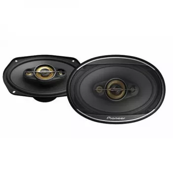 Pioneer TS-A6971F. Typ reproduktora: 4-pásmový, špičkový výkon: 600 W, menovitý výkon: 100 W. Montážna hĺbka: 20,3 cm, veľkosť basového reproduktora (Š x V): 152,4 x 228,6