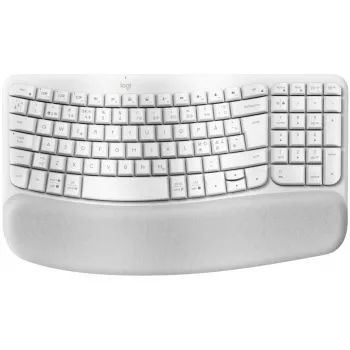 Logitech Wave Keys klávesnica s polstrovanou opierkou zápästia bezdrôtová Bluetooth LE QWERTY off-white (PAN)