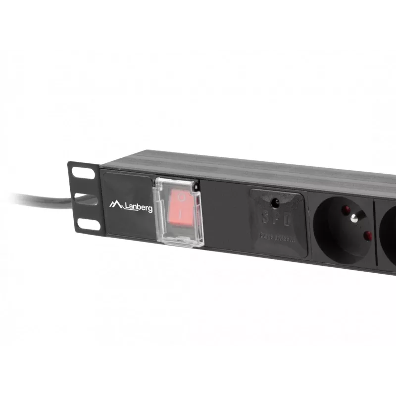 Lanberg PDU-05E-0200-IEC-BK jednotka rozvodu napájania (PDU) 5 AC výstupov 1U čierna