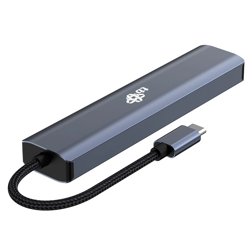 Adaptér HUB USB C 6in1 - HDMI, USBx3, PD, RJ-45