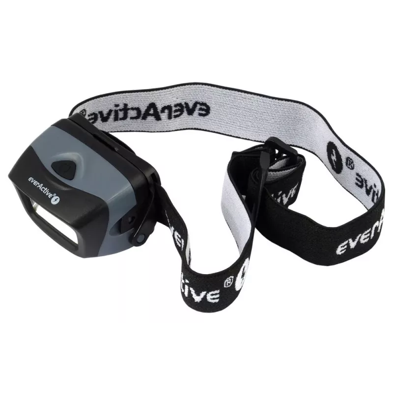 Čelová lampa everActive HL-150, lampa na hlavu, 150 lm, 3 W, IPX4, 3×AAA, čierna