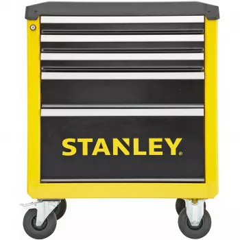 Nástrojový vozík Stanley STST74305-1 s 5 zásuvkami, žltá/čierna, 3 ploché + 2 vysoké zásuvky