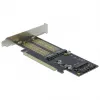DeLOCK - radič pamäte - mSATA, M.2 - M.2 Card / mSATA Low-Profile - SATA 6Gb/s, PCIe 4,0 x16 (90486)