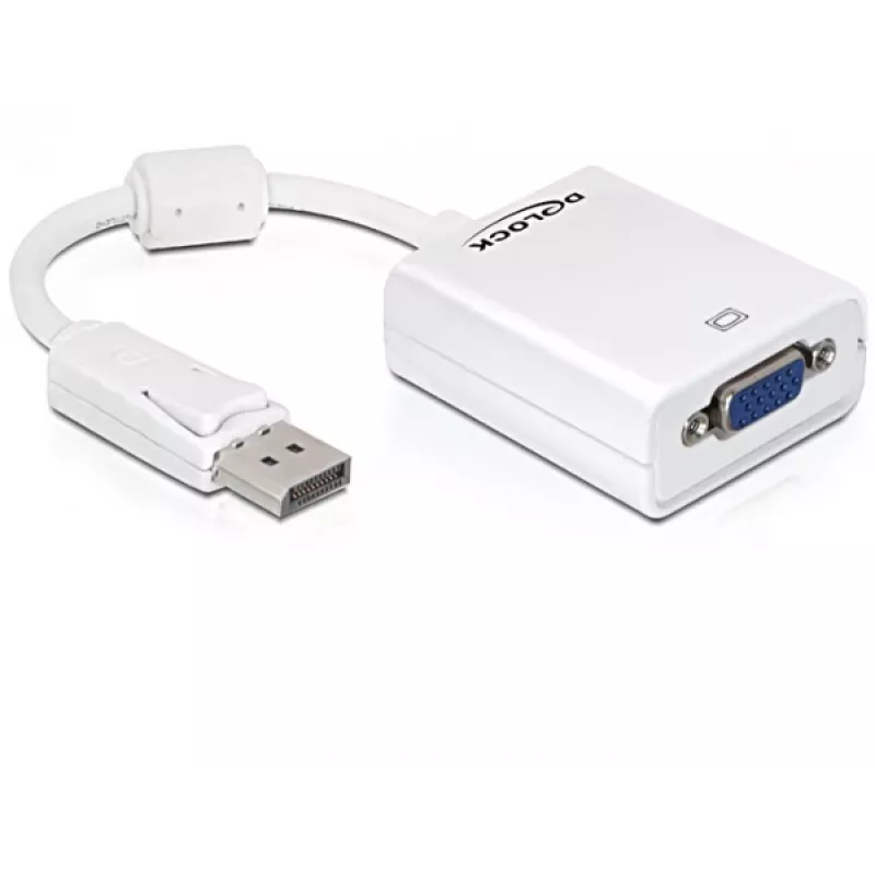 Videokábel adaptér DeLOCK 61766 0,125m VGA DisplayPort biely