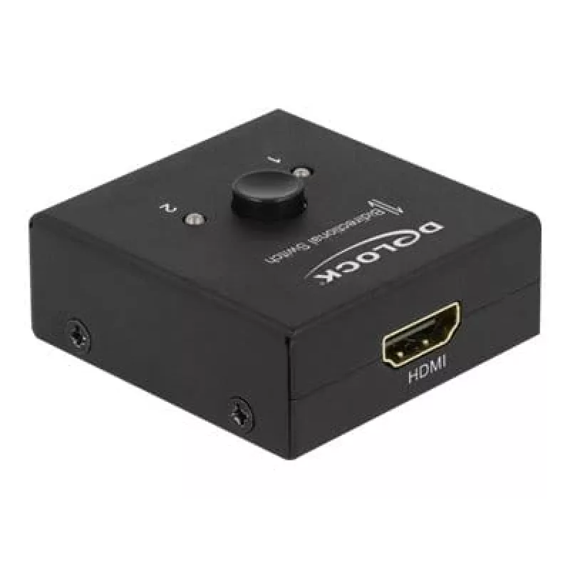 DeLock HDMI 2-1 obojsmerný 4K 60 Hz kompaktný - Retail Box - video/audio switch - 2 x HDMI - desktop (64072)